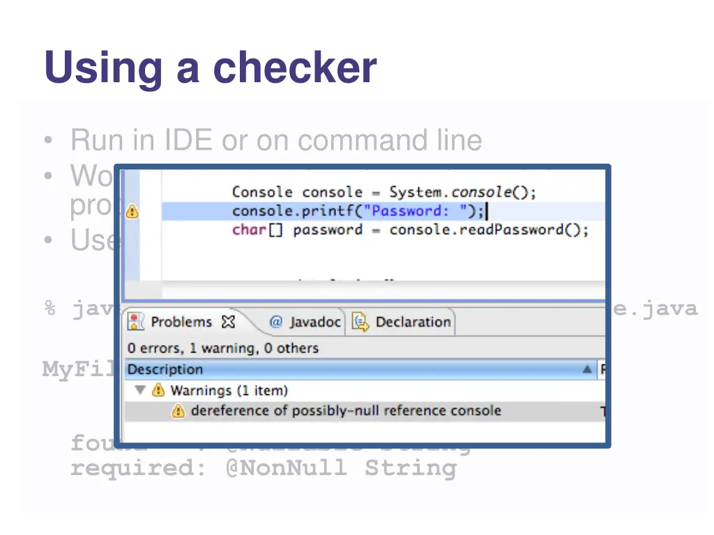 using a checker 1