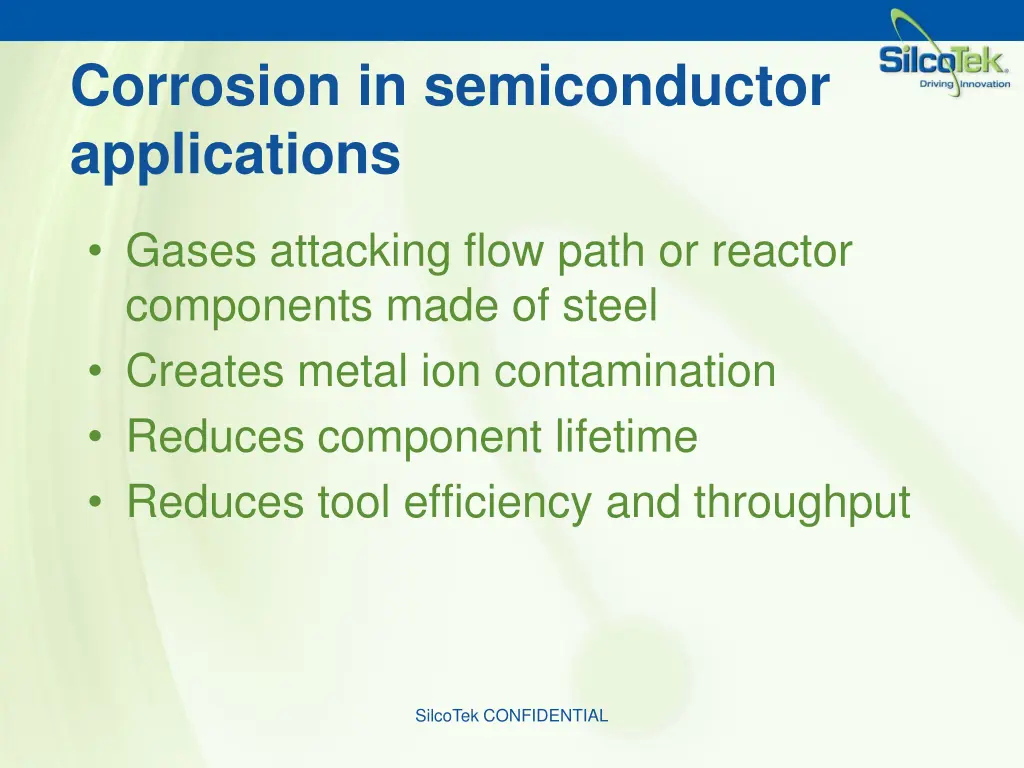 corrosion in semiconductor applications
