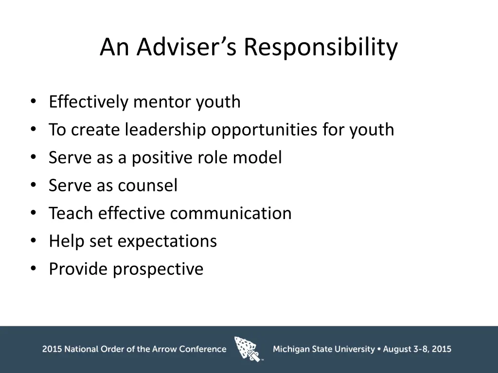 an adviser s responsibility 1