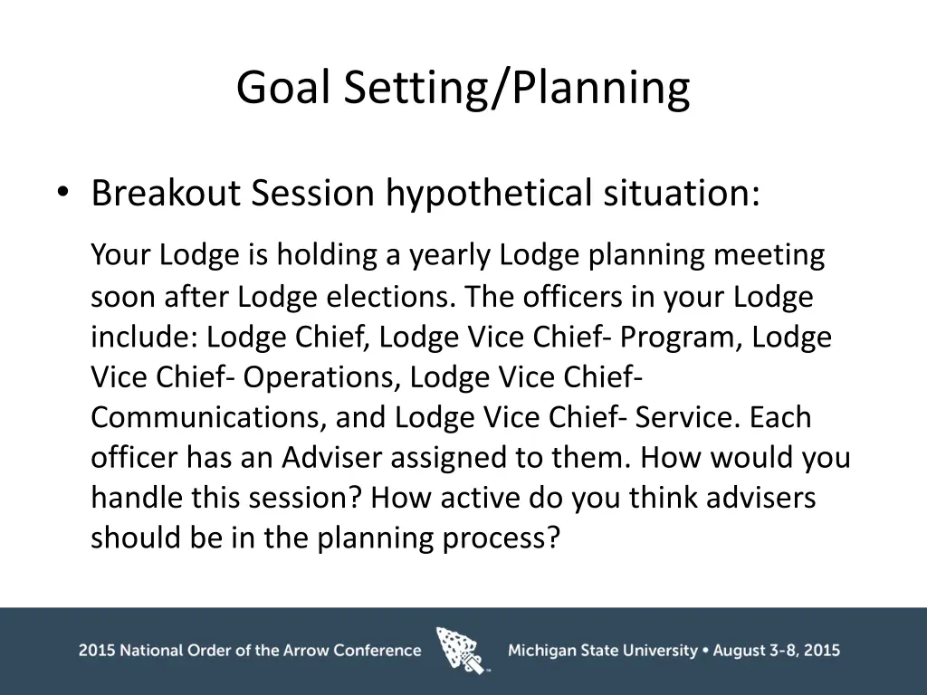 goal setting planning