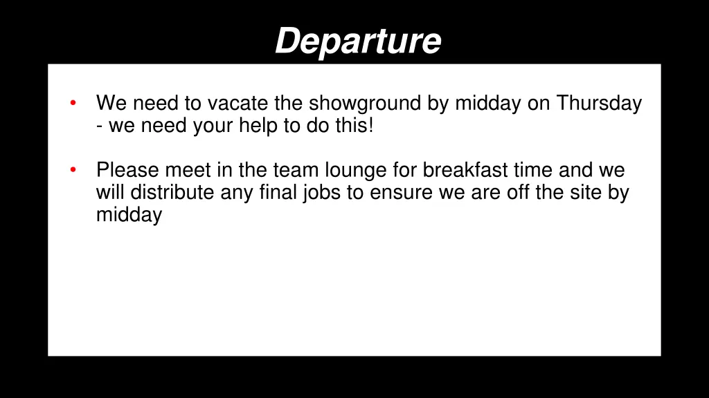 departure