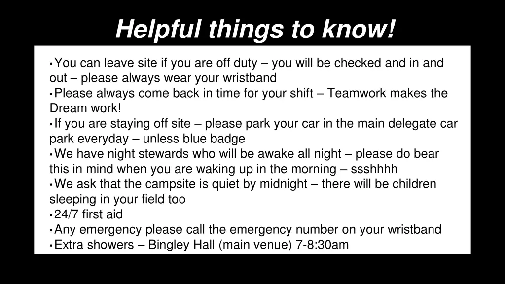 helpful things to know