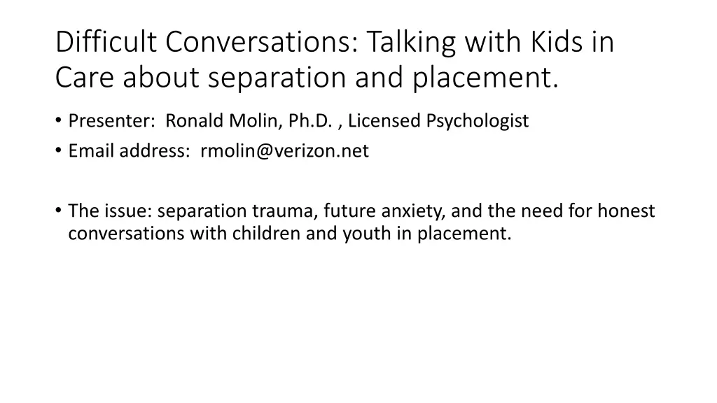 difficult conversations talking with kids in care