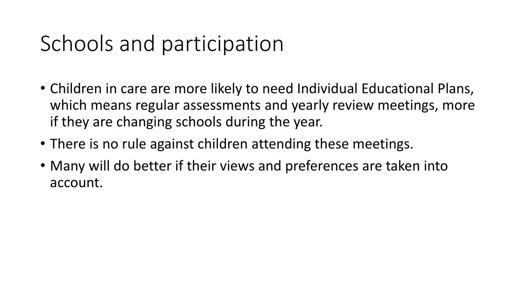 schools and participation
