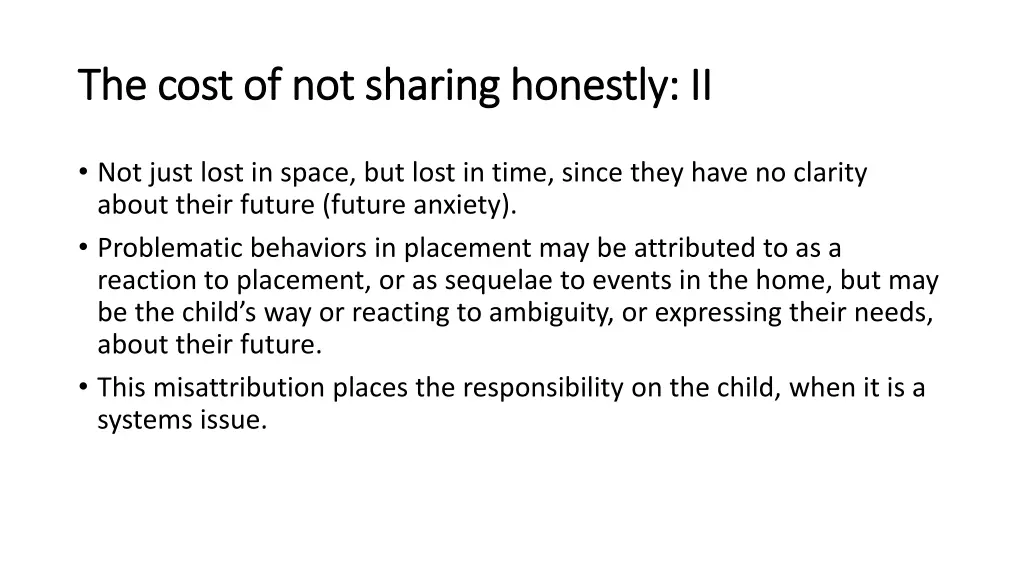 the cost of not sharing honestly ii the cost