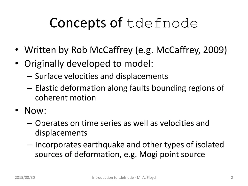 concepts of tdefnode