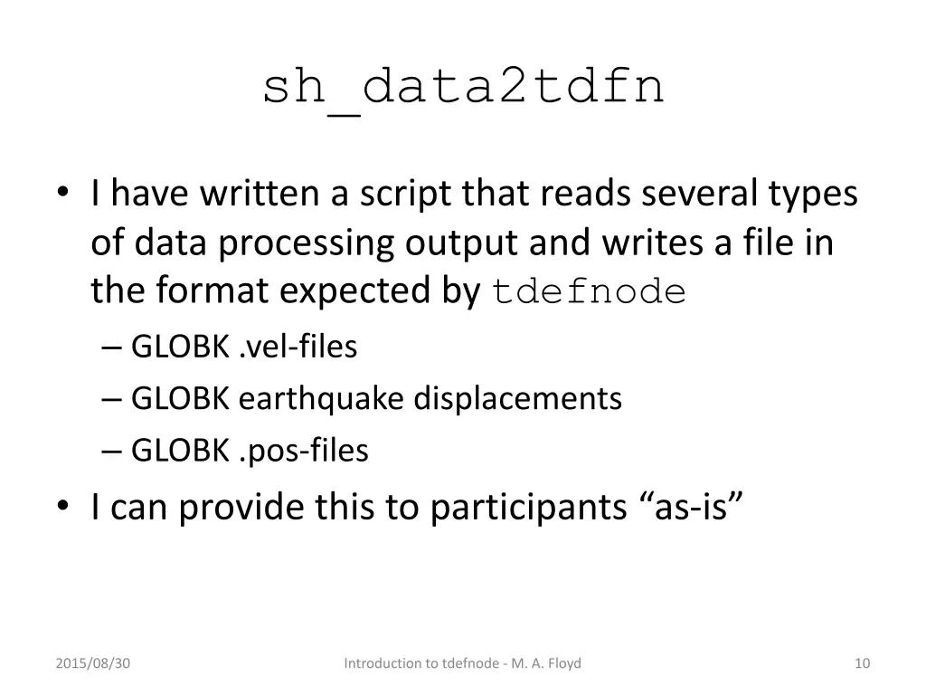sh data2tdfn