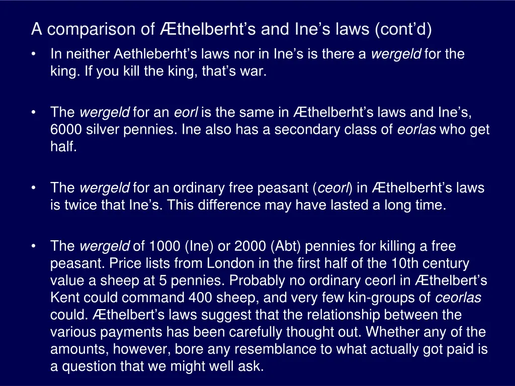 a comparison of thelberht s and ine s laws cont