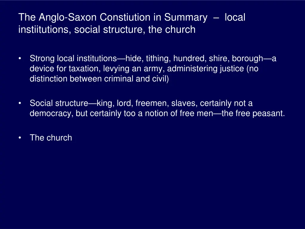 the anglo saxon constiution in summary local
