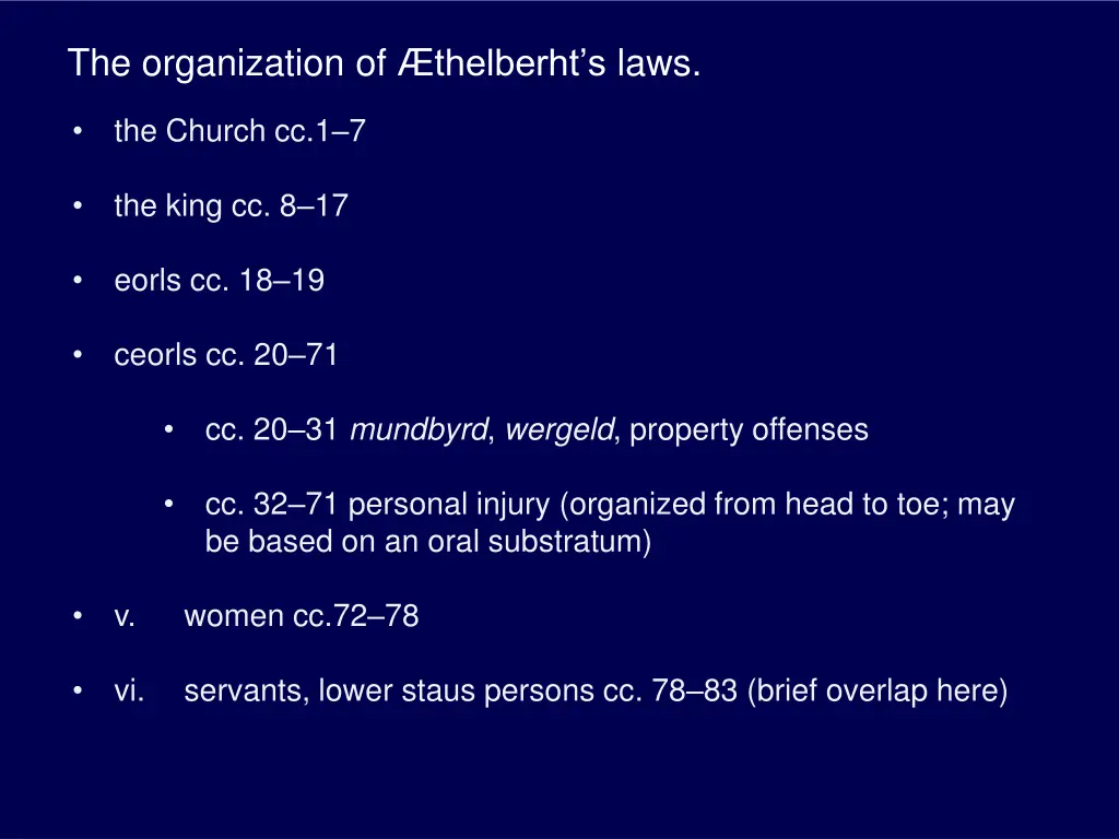 the organization of thelberht s laws