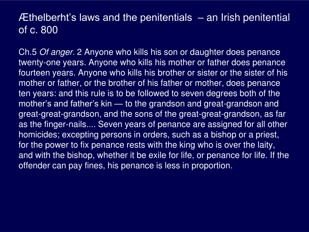 thelberht s laws and the penitentials an irish