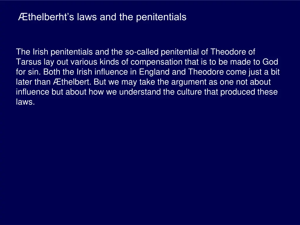 thelberht s laws and the penitentials
