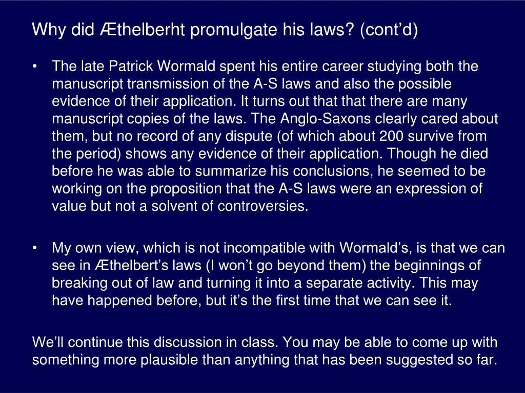 why did thelberht promulgate his laws cont d 1