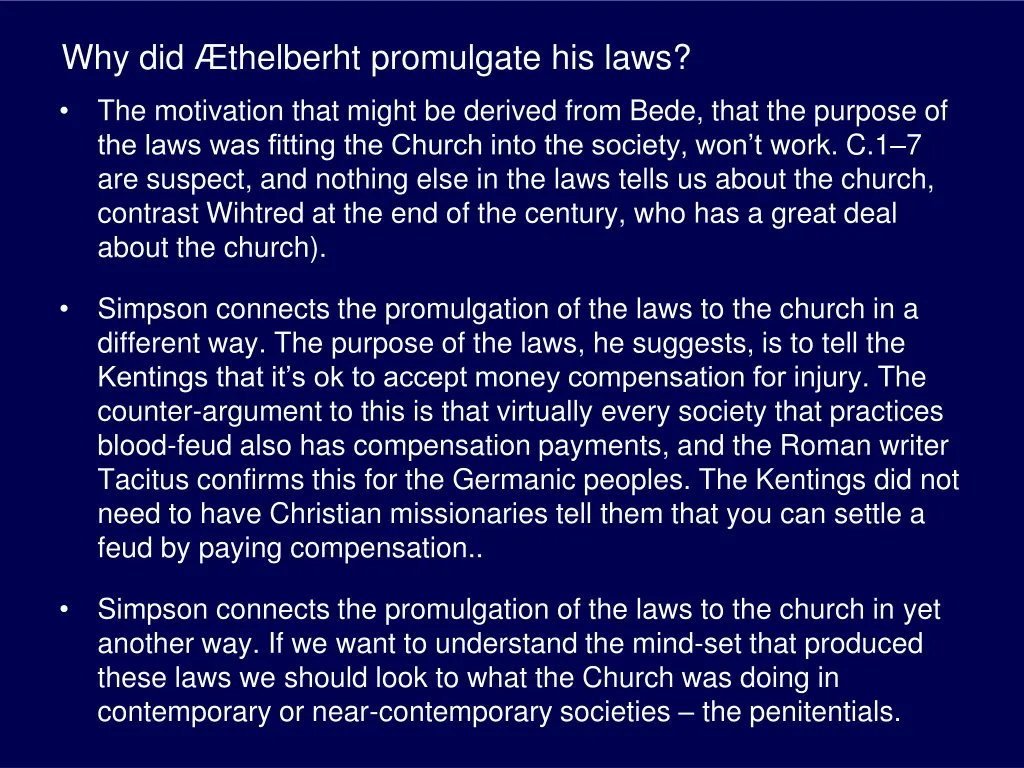 why did thelberht promulgate his laws