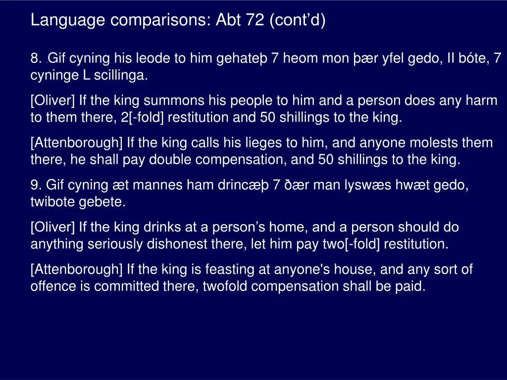 language comparisons abt 72 cont d