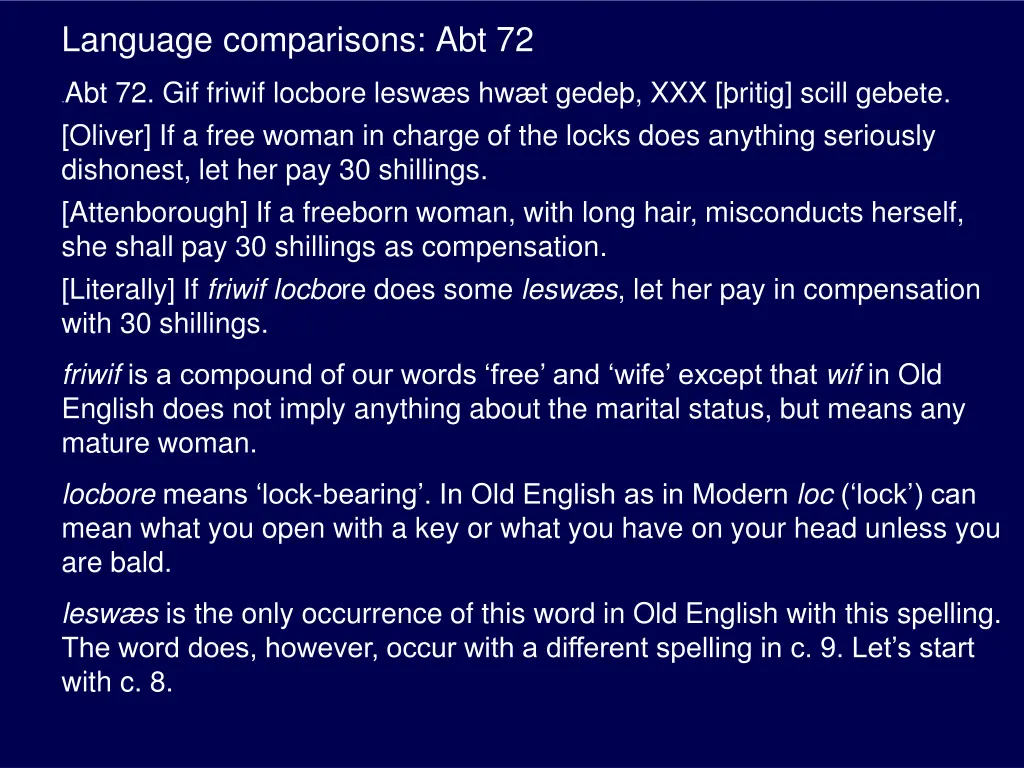 language comparisons abt 72