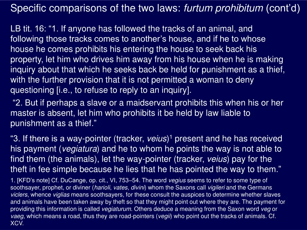 specific comparisons of the two laws furtum 1