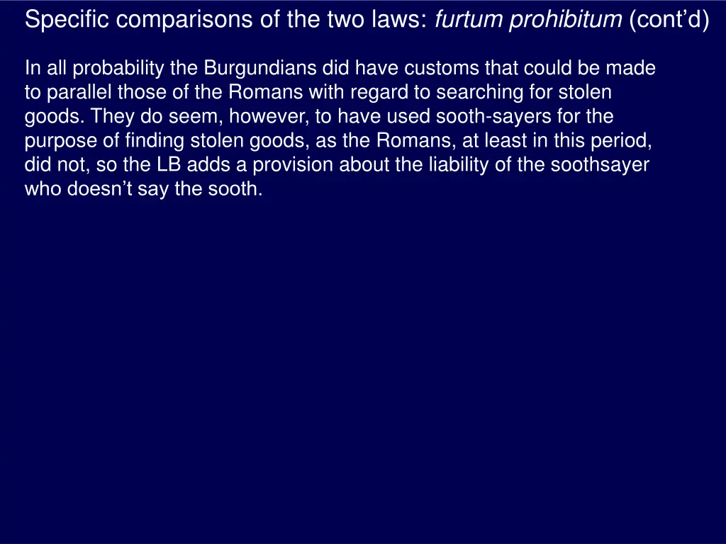 specific comparisons of the two laws furtum 2
