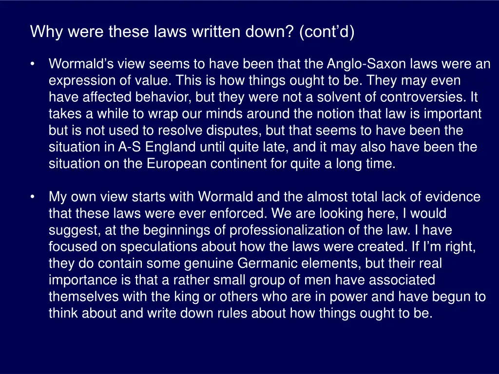 why were these laws written down cont d 2