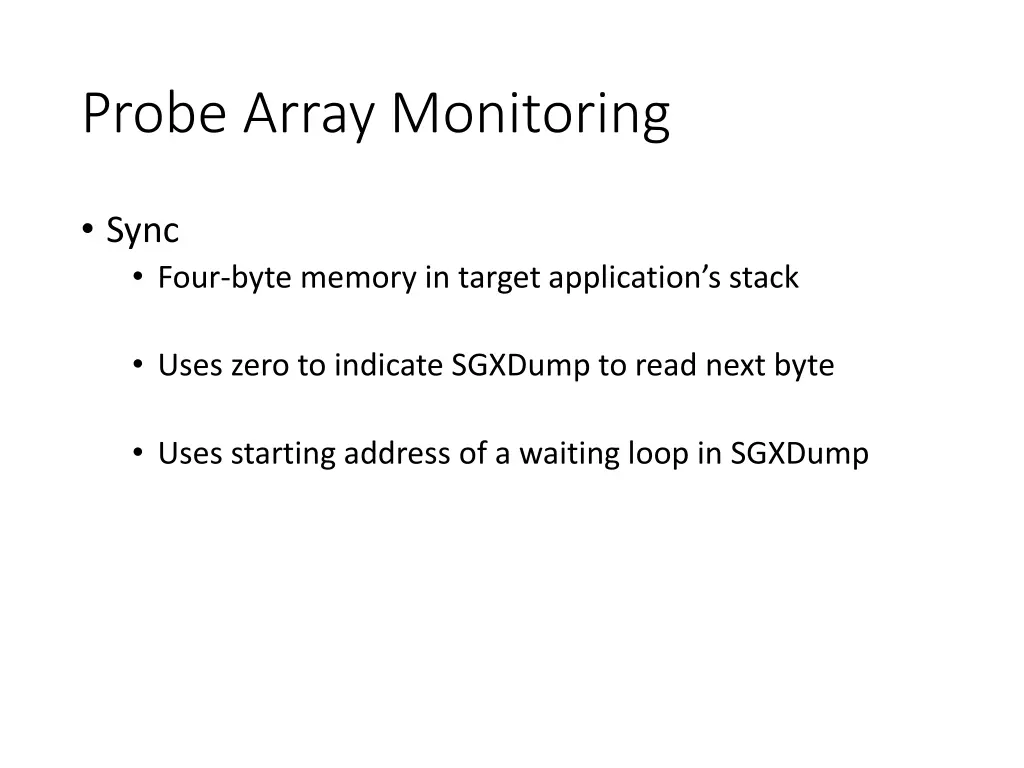 probe array monitoring 1