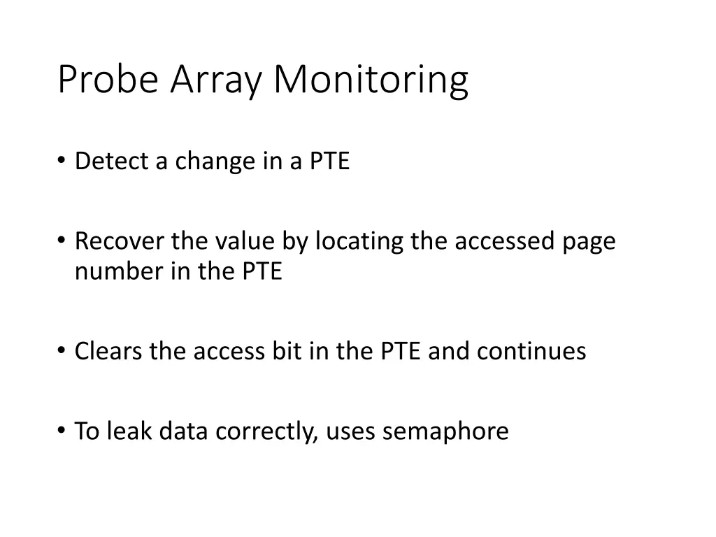 probe array monitoring