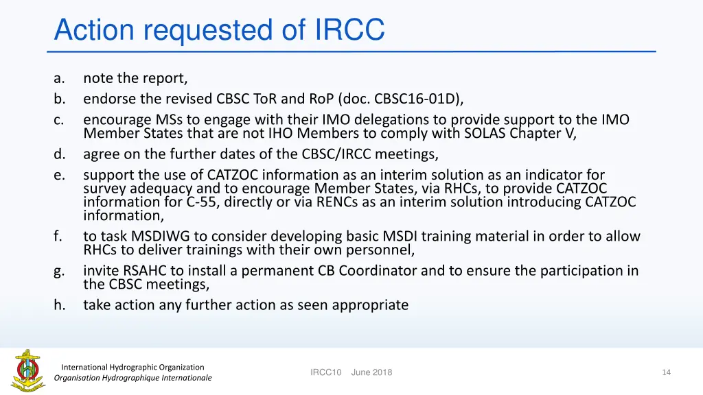 action requested of ircc