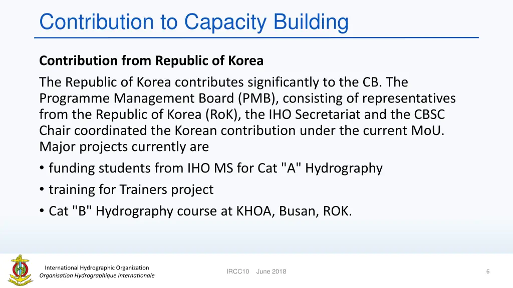 contribution to capacity building