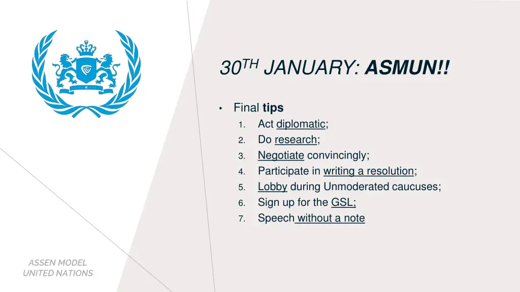30 th january asmun 1