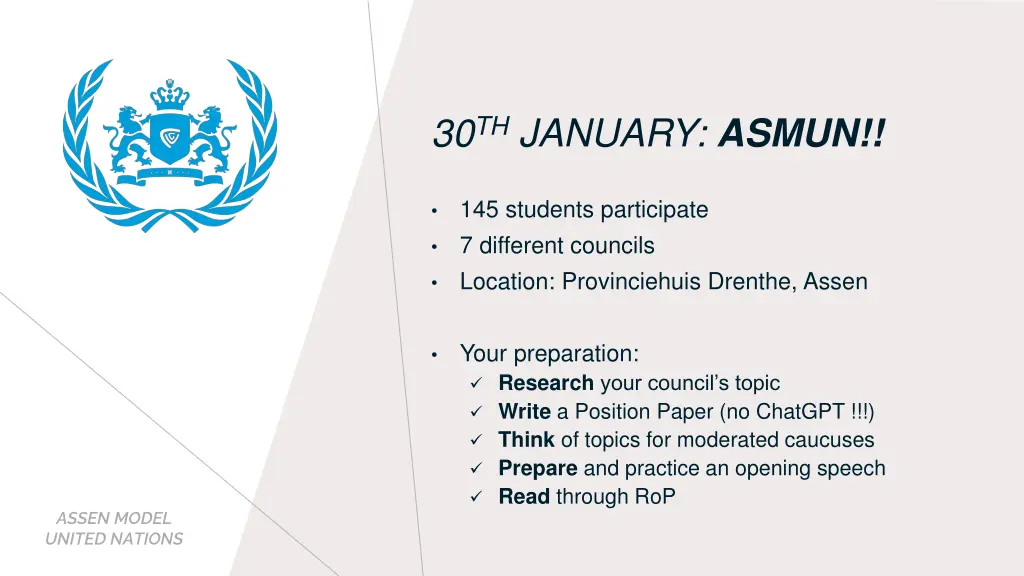 30 th january asmun