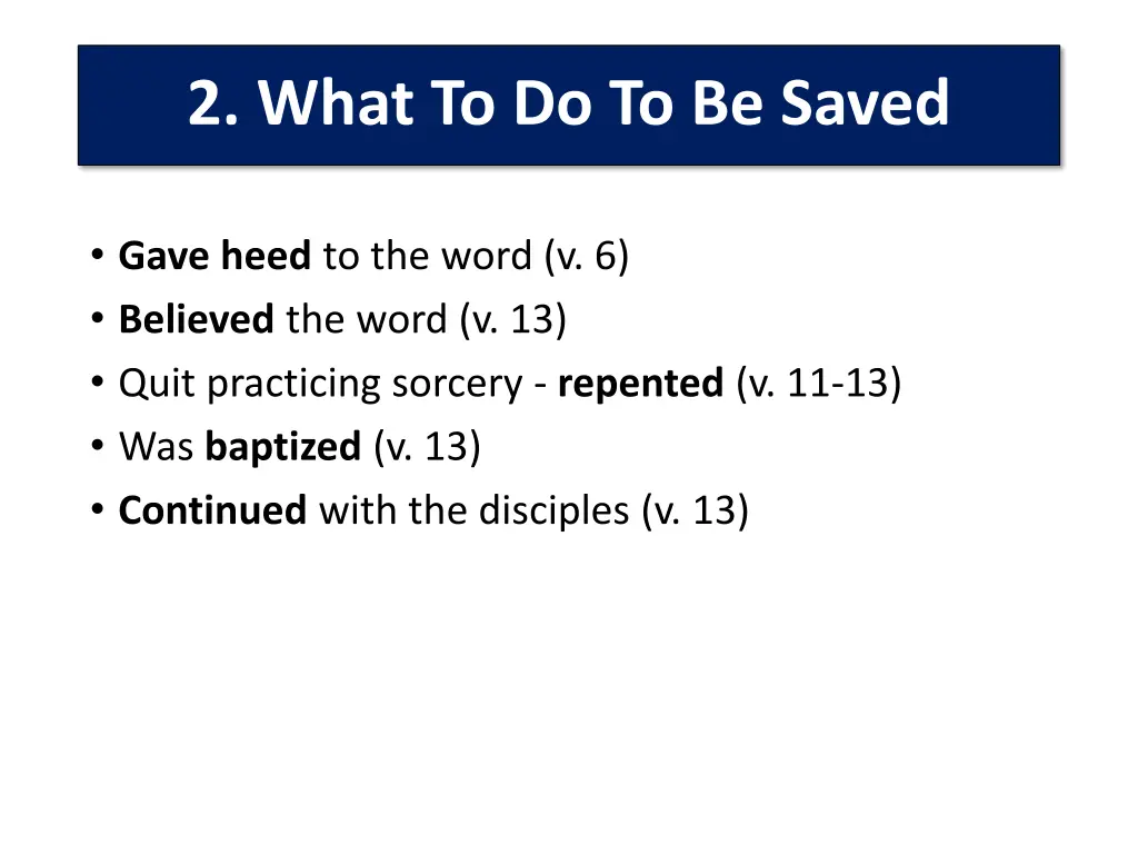 2 what to do to be saved