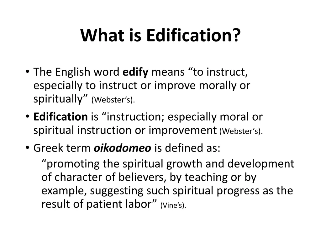 what is edification