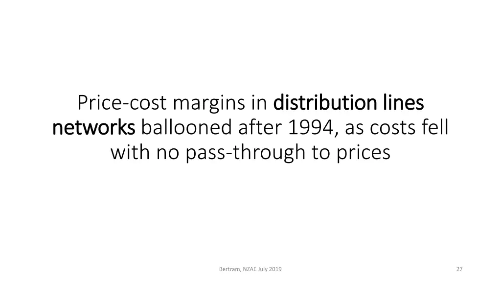 price cost margins in distribution lines networks