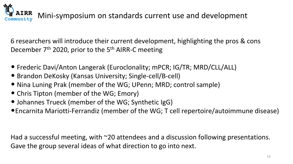 mini symposium on standards current