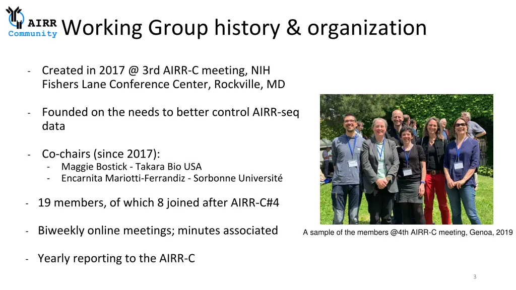 working group history organization