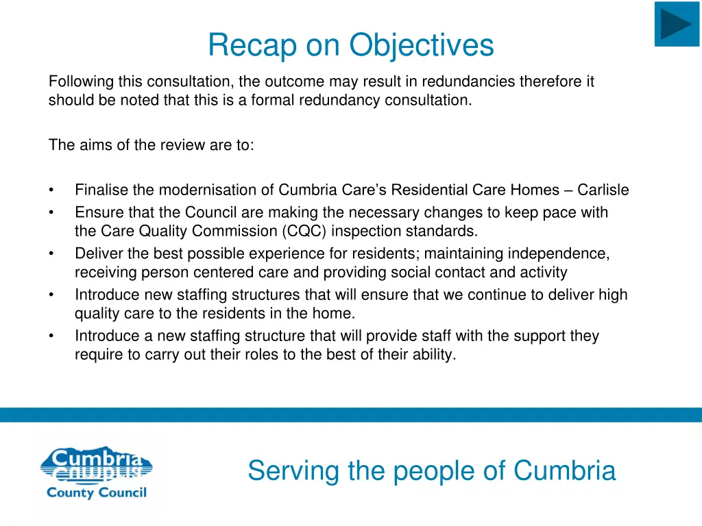 recap on objectives