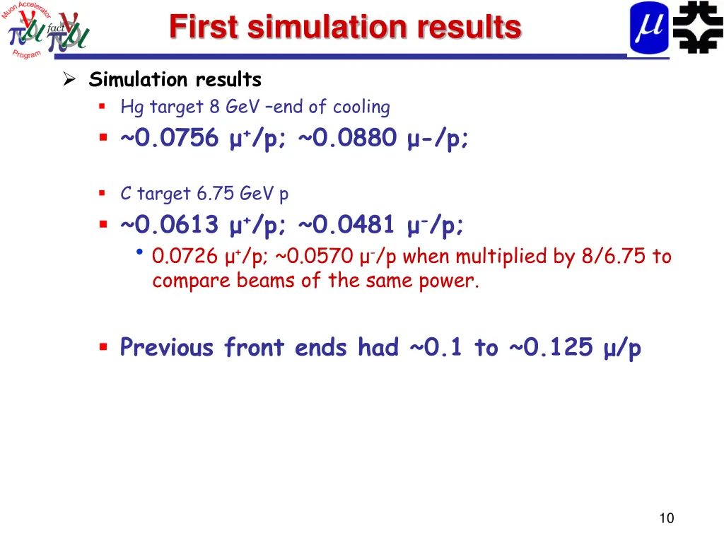 first simulation results