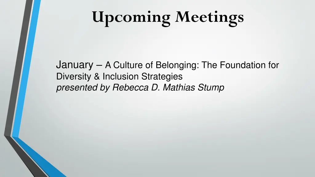 upcoming meetings