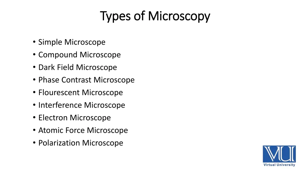 types of microscopy types of microscopy