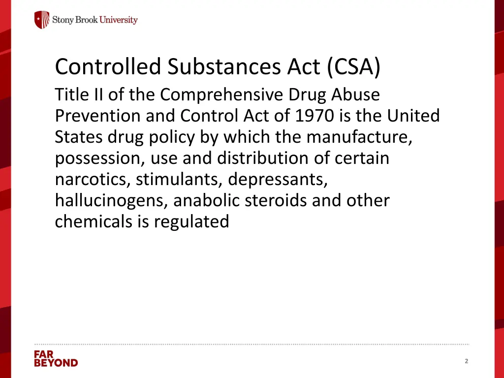 controlled substances act csa title