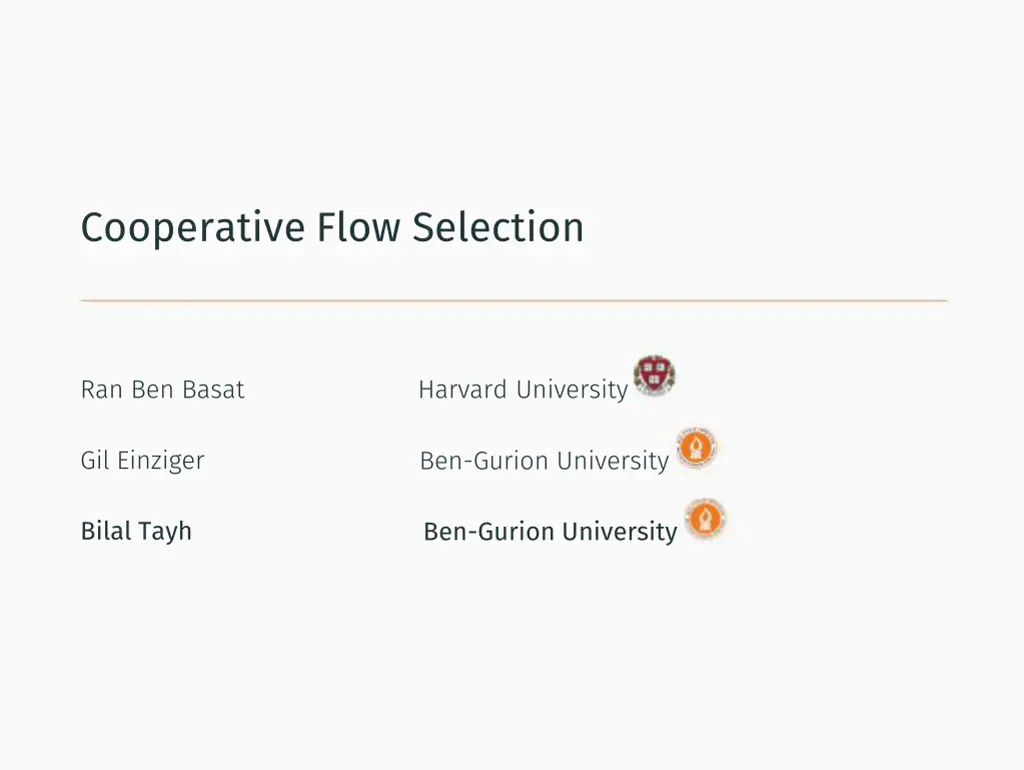 cooperative flow selection