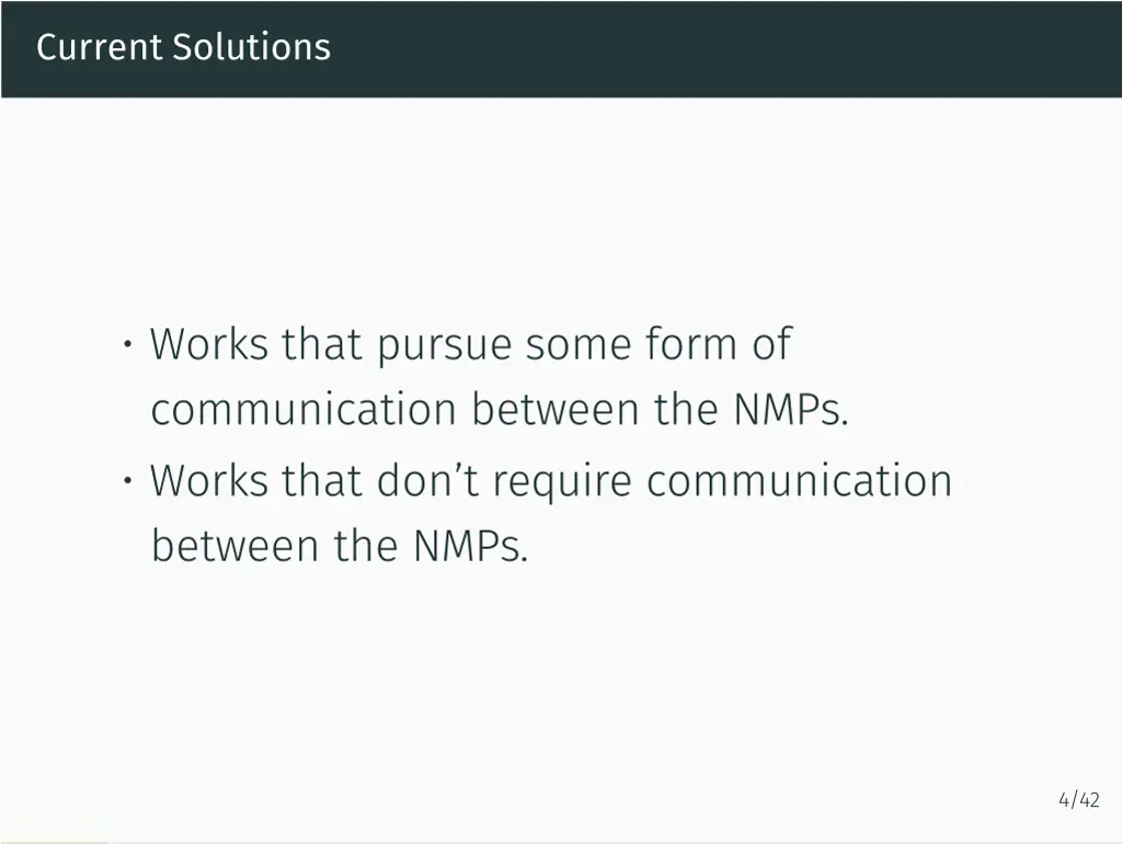 current solutions