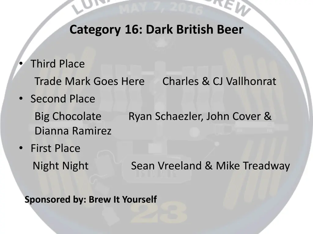 category 16 dark british beer