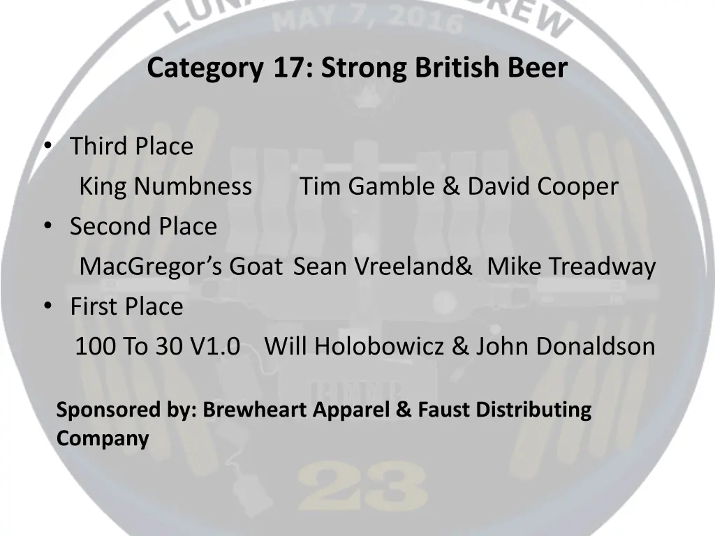 category 17 strong british beer