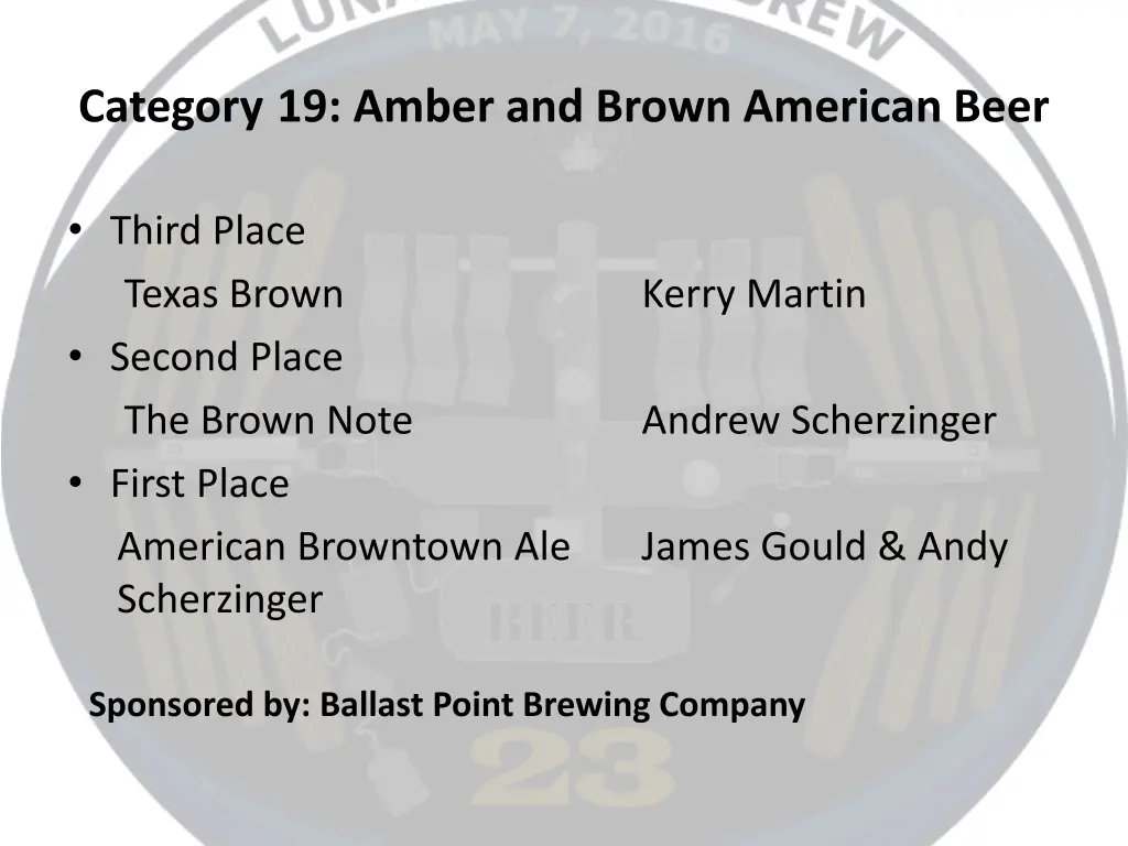 category 19 amber and brown american beer