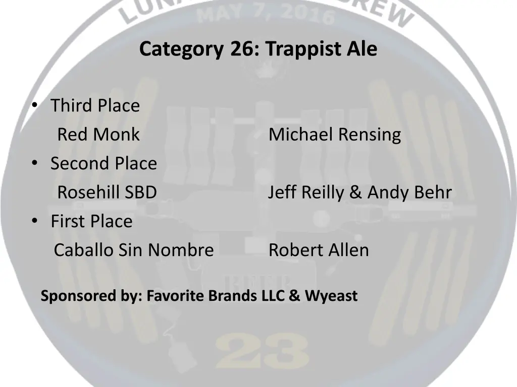category 26 trappist ale