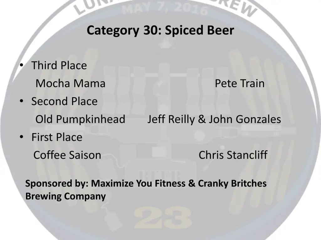 category 30 spiced beer