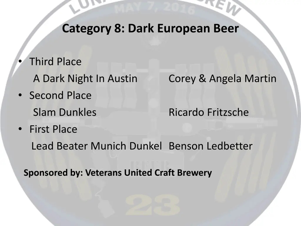 category 8 dark european beer