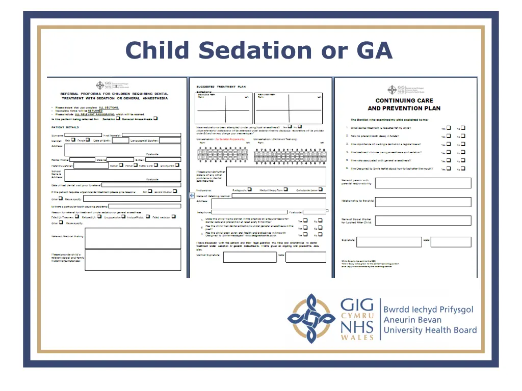 child sedation or ga