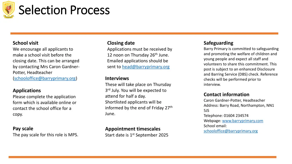 selection process selection process