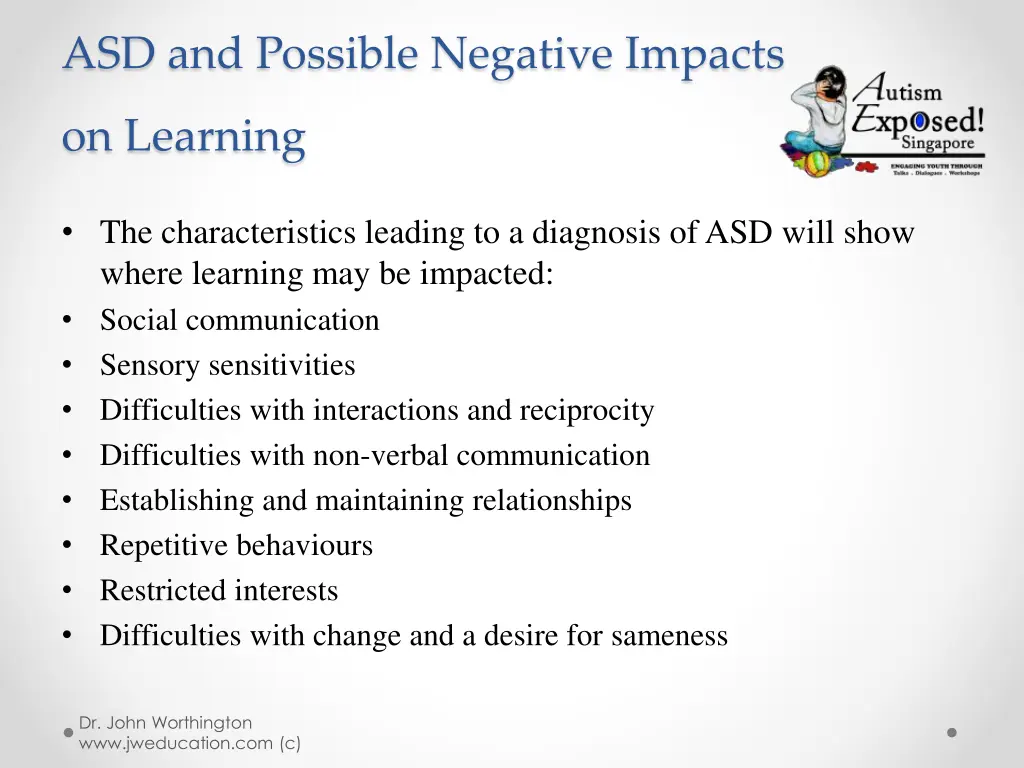 asd and possible negative impacts